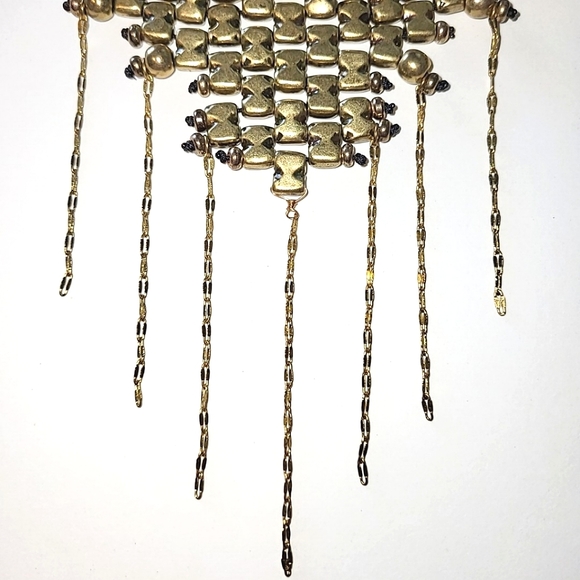 SOLD!!! ANTHROPOLOGIE PALMIRA BIB NECKLACE - GOLDTONE - Picture 4 of 9